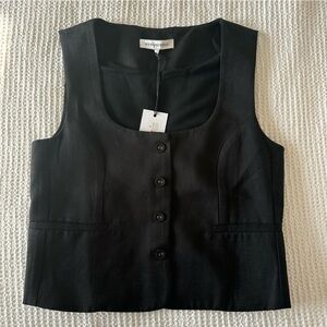 Zara Black Button-Up Vest